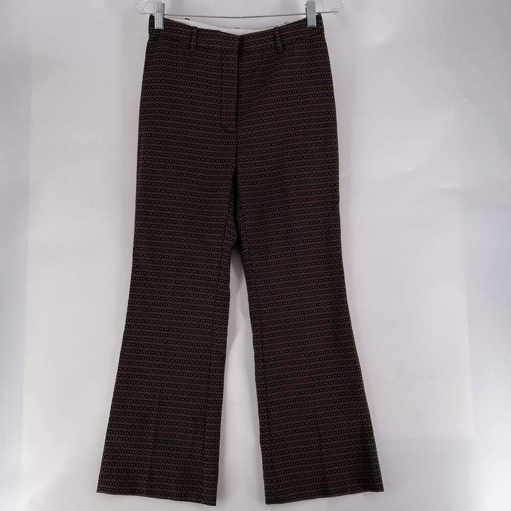 Wilfred Women’s Size Small Brown Print High Waisted Flare Leg Dress Pant